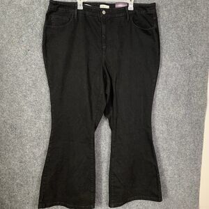 NWT Ava & Viv High-Rise Flare Jeans Plus Size 24 Black Denim No-gap Waistband